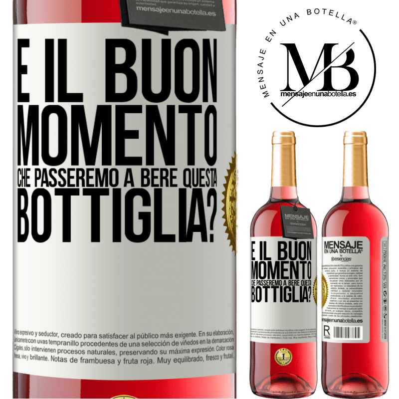 29,95 € Spedizione Gratuita | Vino rosato Edizione ROSÉ e il buon momento che passeremo a bere questa bottiglia? Etichetta Bianca. Etichetta personalizzabile Vino giovane Raccogliere 2024 Tempranillo