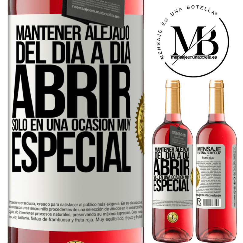 29,95 € Envío gratis | Vino Rosado Edición ROSÉ Mantener alejado del día a día. Abrir sólo en una ocasión muy especial Etiqueta Blanca. Etiqueta personalizable Vino joven Cosecha 2024 Tempranillo