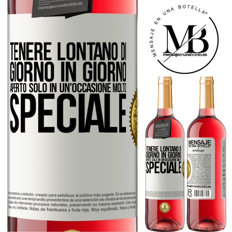 29,95 € Spedizione Gratuita | Vino rosato Edizione ROSÉ Tenere lontano di giorno in giorno. Aperto solo in un'occasione molto speciale Etichetta Bianca. Etichetta personalizzabile Vino giovane Raccogliere 2024 Tempranillo