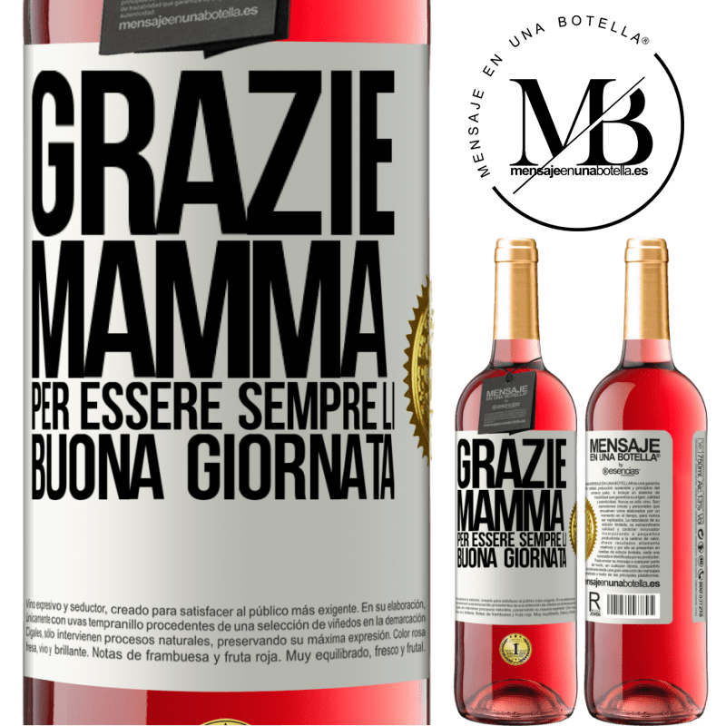 29,95 € Spedizione Gratuita | Vino rosato Edizione ROSÉ Grazie mamma, per essere sempre lì. Buona giornata Etichetta Bianca. Etichetta personalizzabile Vino giovane Raccogliere 2023 Tempranillo