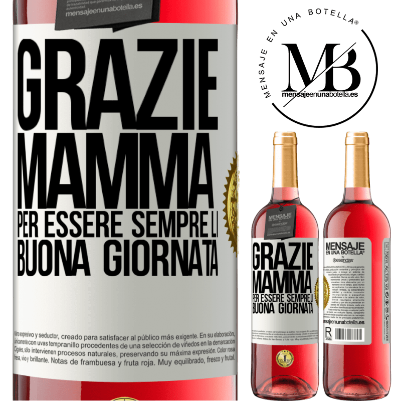 29,95 € Spedizione Gratuita | Vino rosato Edizione ROSÉ Grazie mamma, per essere sempre lì. Buona giornata Etichetta Bianca. Etichetta personalizzabile Vino giovane Raccogliere 2025 Tempranillo