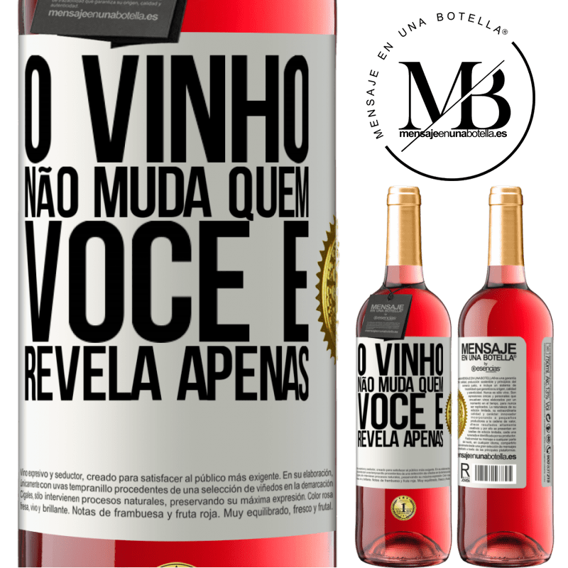 29,95 € Envio grátis | Vinho rosé Edição ROSÉ O vinho não muda quem você é. Revela apenas Etiqueta Branca. Etiqueta personalizável Vinho jovem Colheita 2023 Tempranillo