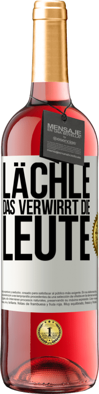 29,95 € | Roséwein ROSÉ Ausgabe Lächle, das verwirrt die Leute Weißes Etikett. Anpassbares Etikett Junger Wein Ernte 2024 Tempranillo