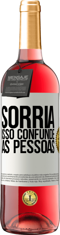 29,95 € | Vinho rosé Edição ROSÉ Sorria, isso confunde as pessoas Etiqueta Branca. Etiqueta personalizável Vinho jovem Colheita 2024 Tempranillo