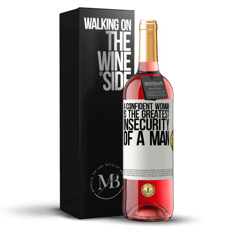 29,95 € Free Shipping | Rosé Wine ROSÉ Edition A confident woman is the greatest insecurity of a man White Label. Customizable label Young wine Harvest 2024 Tempranillo