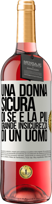 29,95 € Spedizione Gratuita | Vino rosato Edizione ROSÉ Una donna sicura di sé è la più grande insicurezza di un uomo Etichetta Bianca. Etichetta personalizzabile Vino giovane Raccogliere 2025 Tempranillo