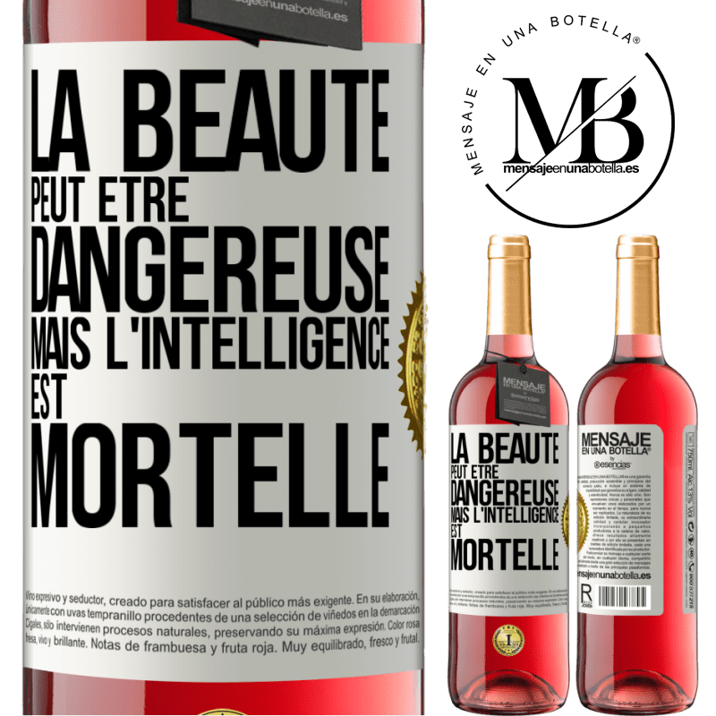 29,95 € Envoi gratuit | Vin rosé Édition ROSÉ La beauté peut être dangereuse, mais l'intelligence est mortelle Étiquette Blanche. Étiquette personnalisable Vin jeune Récolte 2024 Tempranillo