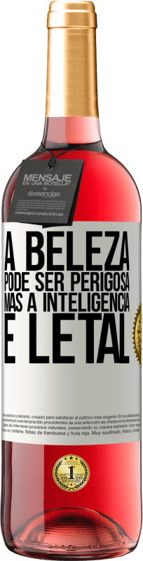 29,95 € | Vinho rosé Edição ROSÉ A beleza pode ser perigosa, mas a inteligência é letal Etiqueta Branca. Etiqueta personalizável Vinho jovem Colheita 2025 Tempranillo