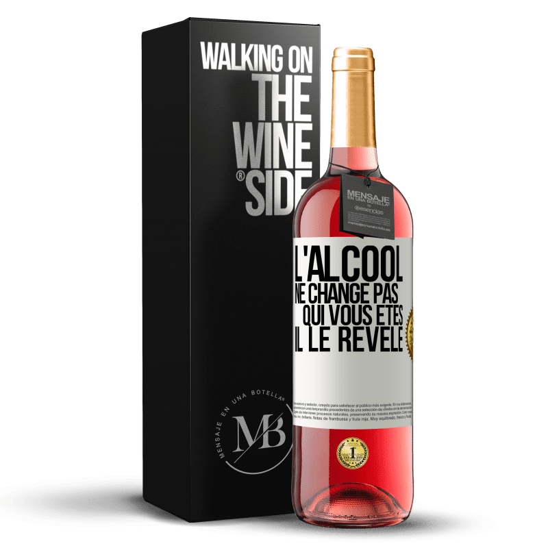 29,95 € Envoi gratuit | Vin rosé Édition ROSÉ L'alcool ne change pas qui vous êtes. Il le révèle Étiquette Blanche. Étiquette personnalisable Vin jeune Récolte 2024 Tempranillo