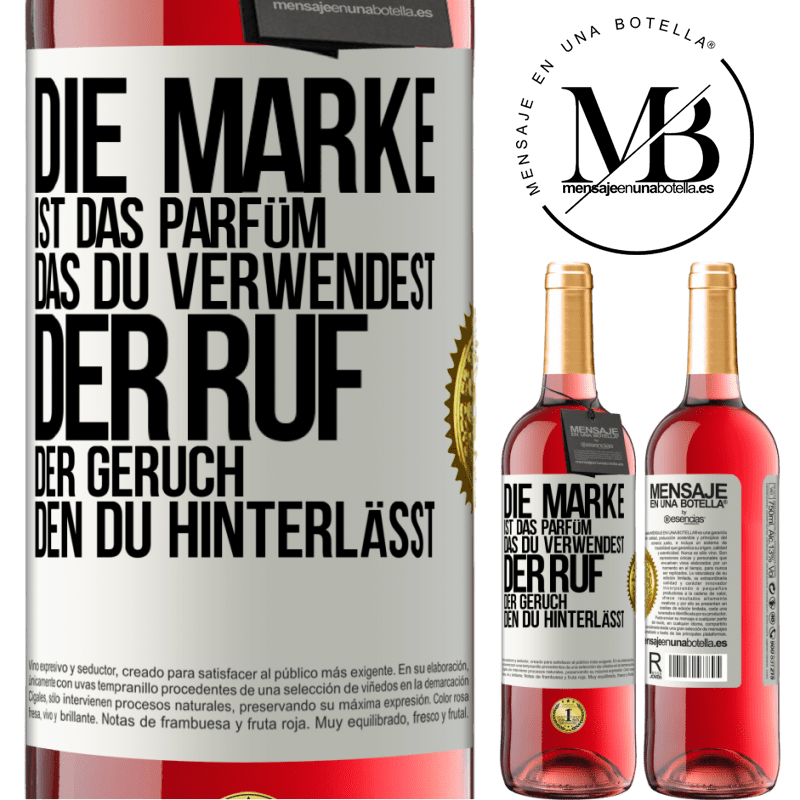 29,95 € Kostenloser Versand | Roséwein ROSÉ Ausgabe Die Marke ist das Parfüm, das du verwendest. Der Ruf der Geruch, den du hinterlässt Weißes Etikett. Anpassbares Etikett Junger Wein Ernte 2024 Tempranillo