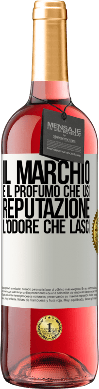 29,95 € Spedizione Gratuita | Vino rosato Edizione ROSÉ Il marchio è il profumo che usi. Reputazione, l'odore che lasci Etichetta Bianca. Etichetta personalizzabile Vino giovane Raccogliere 2025 Tempranillo