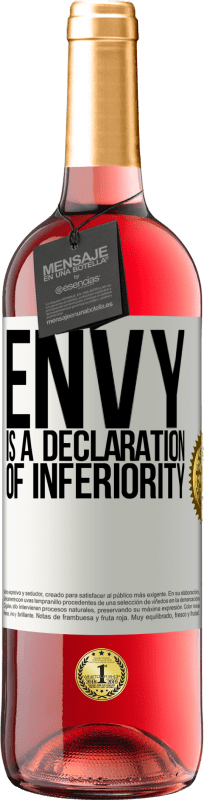 29,95 € | Rosé Wine ROSÉ Edition Envy is a declaration of inferiority White Label. Customizable label Young wine Harvest 2024 Tempranillo