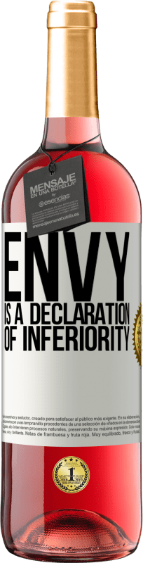29,95 € | Rosé Wine ROSÉ Edition Envy is a declaration of inferiority White Label. Customizable label Young wine Harvest 2025 Tempranillo