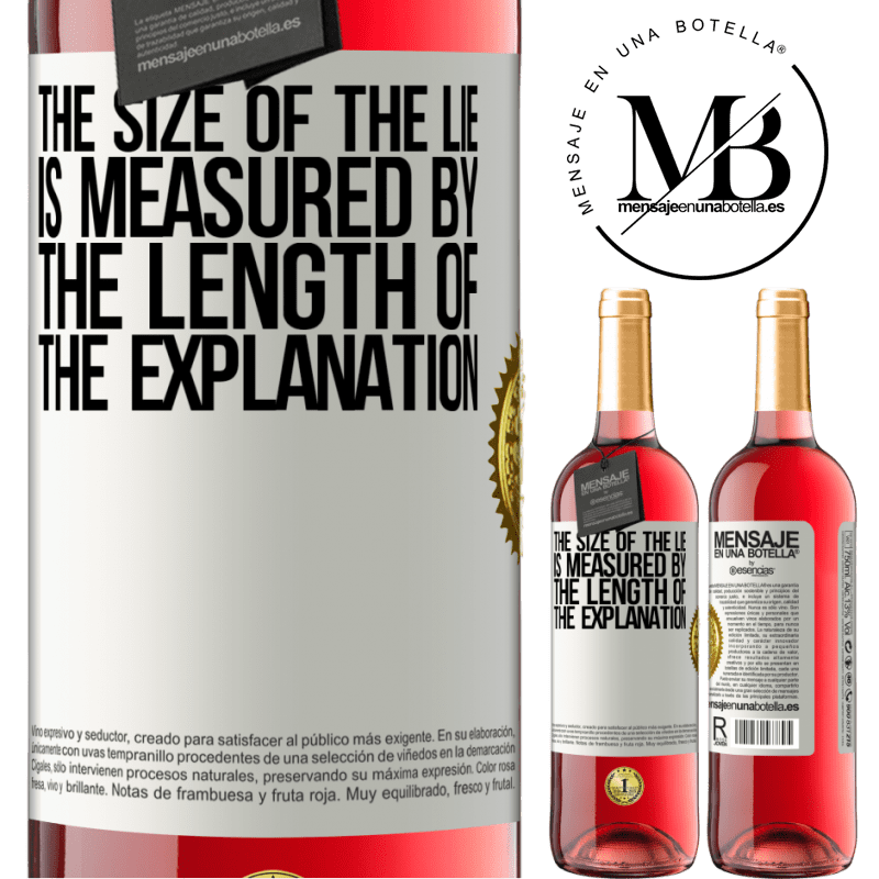 24,95 € Free Shipping | Rosé Wine ROSÉ Edition The size of the lie is measured by the length of the explanation White Label. Customizable label Young wine Harvest 2021 Tempranillo