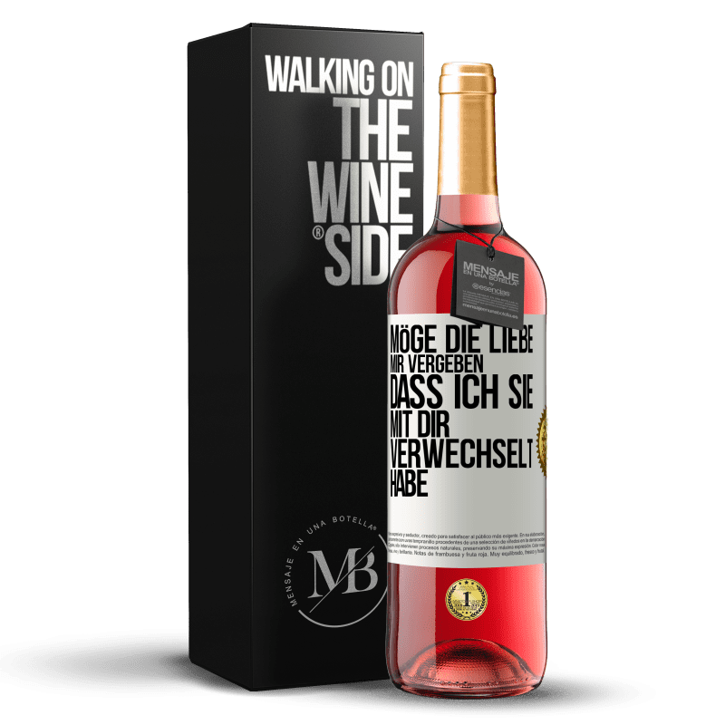 29,95 € Kostenloser Versand | Roséwein ROSÉ Ausgabe Möge die Liebe mir vergeben, dass ich sie mit dir verwechselt habe Weißes Etikett. Anpassbares Etikett Junger Wein Ernte 2024 Tempranillo