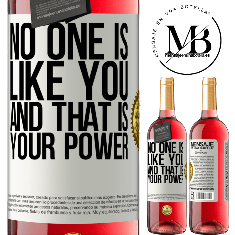 29,95 € Free Shipping | Rosé Wine ROSÉ Edition No one is like you, and that is your power White Label. Customizable label Young wine Harvest 2021 Tempranillo