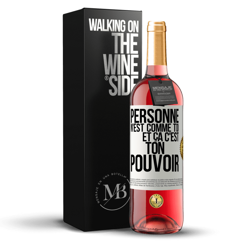 29,95 € Envoi gratuit | Vin rosé Édition ROSÉ Personne n'est comme toi et ça c'est ton pouvoir Étiquette Blanche. Étiquette personnalisable Vin jeune Récolte 2025 Tempranillo