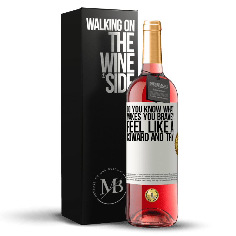 29,95 € Free Shipping | Rosé Wine ROSÉ Edition do you know what makes you brave? Feel like a coward and try White Label. Customizable label Young wine Harvest 2023 Tempranillo