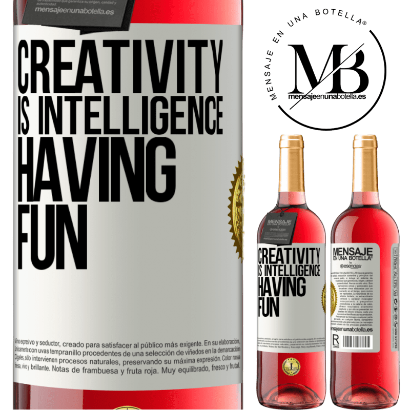 29,95 € Free Shipping | Rosé Wine ROSÉ Edition Creativity is intelligence having fun White Label. Customizable label Young wine Harvest 2021 Tempranillo