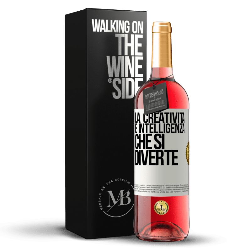 29,95 € Spedizione Gratuita | Vino rosato Edizione ROSÉ La creatività è intelligenza che si diverte Etichetta Bianca. Etichetta personalizzabile Vino giovane Raccogliere 2024 Tempranillo