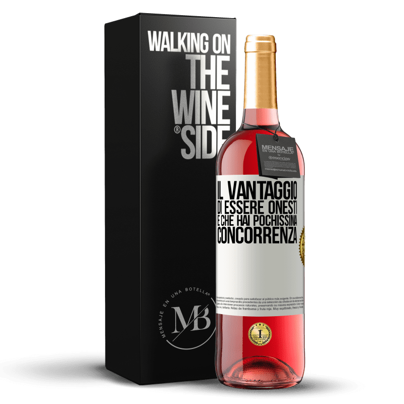 29,95 € Spedizione Gratuita | Vino rosato Edizione ROSÉ Il vantaggio di essere onesti è che hai pochissima concorrenza Etichetta Bianca. Etichetta personalizzabile Vino giovane Raccogliere 2024 Tempranillo