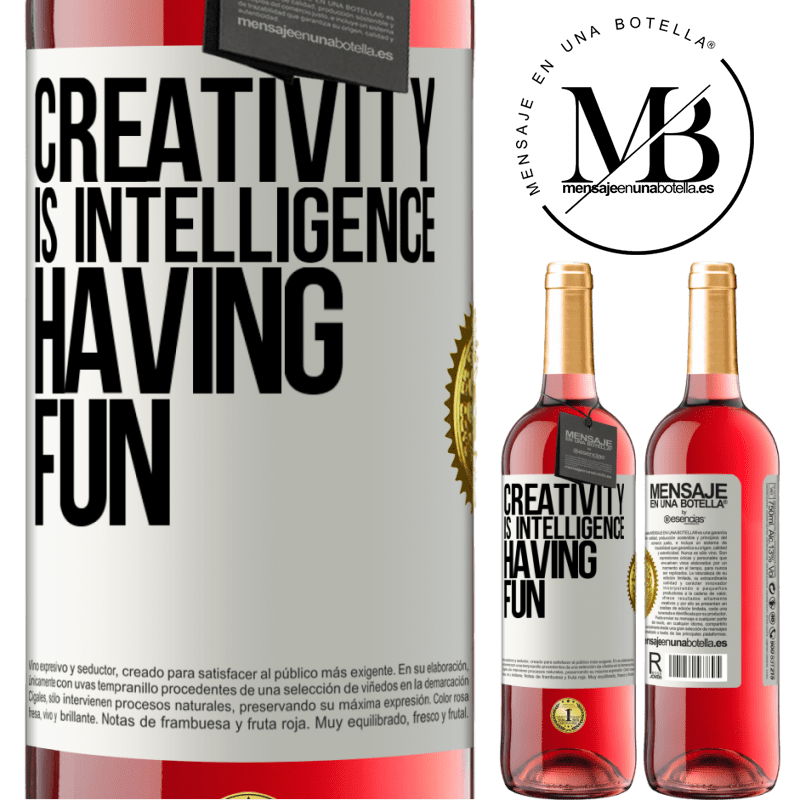24,95 € Free Shipping | Rosé Wine ROSÉ Edition Creativity is intelligence having fun White Label. Customizable label Young wine Harvest 2021 Tempranillo