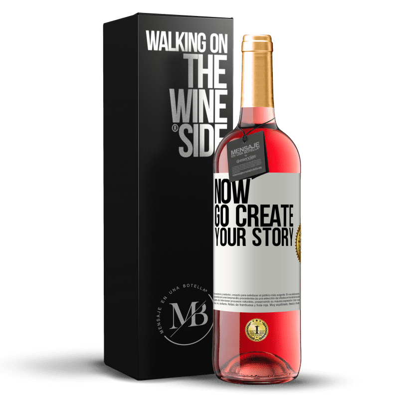 29,95 € Бесплатная доставка | Розовое вино Издание ROSÉ Now, go create your story Белая этикетка. Настраиваемая этикетка Молодое вино Урожай 2023 Tempranillo