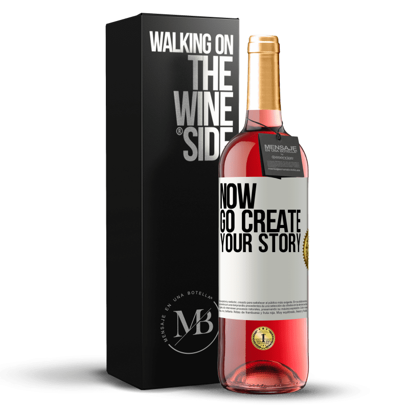 29,95 € Envío gratis | Vino Rosado Edición ROSÉ Now, go create your story Etiqueta Blanca. Etiqueta personalizable Vino joven Cosecha 2024 Tempranillo