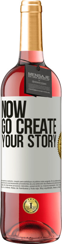 29,95 € | Roséwein ROSÉ Ausgabe Now, go create your story Weißes Etikett. Anpassbares Etikett Junger Wein Ernte 2023 Tempranillo