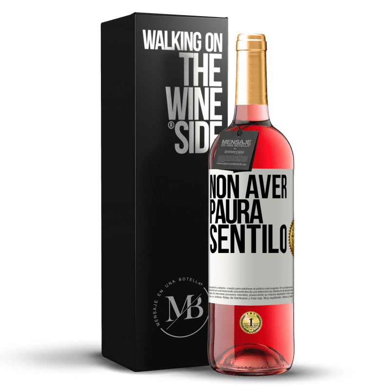 29,95 € Spedizione Gratuita | Vino rosato Edizione ROSÉ Non aver paura, sentilo Etichetta Bianca. Etichetta personalizzabile Vino giovane Raccogliere 2025 Tempranillo