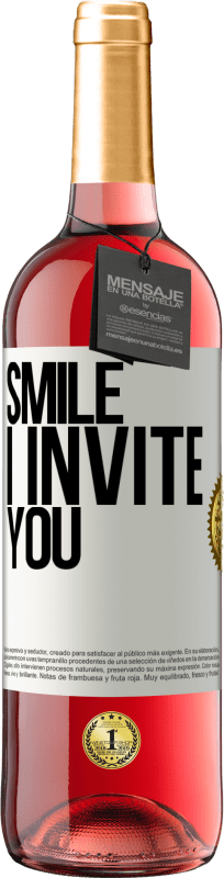 29,95 € 免费送货 | 桃红葡萄酒 ROSÉ版 微笑，我邀请 白标. 可自定义的标签 青年酒 收成 2023 Tempranillo