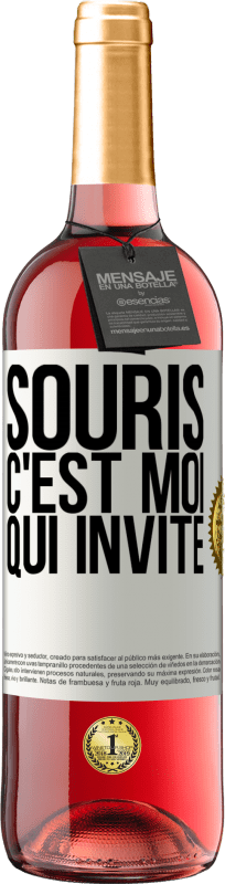 29,95 € | Vin rosé Édition ROSÉ Souris, c'est moi qui invite Étiquette Blanche. Étiquette personnalisable Vin jeune Récolte 2024 Tempranillo