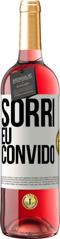 Envio grátis | Vinho rosé Edição ROSÉ Sorri eu convido Etiqueta Branca. Etiqueta personalizável Vinho jovem Colheita 2023 Tempranillo