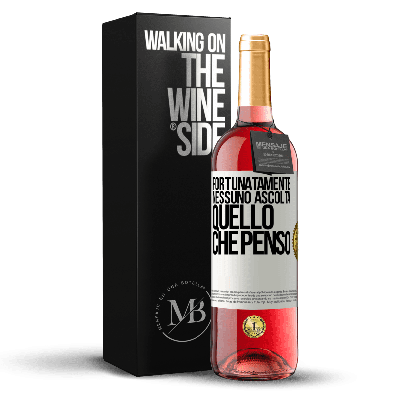 29,95 € Spedizione Gratuita | Vino rosato Edizione ROSÉ Fortunatamente nessuno ascolta quello che penso Etichetta Bianca. Etichetta personalizzabile Vino giovane Raccogliere 2025 Tempranillo