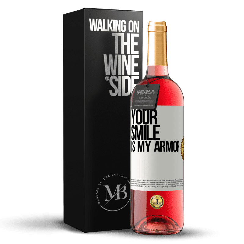 29,95 € 免费送货 | 桃红葡萄酒 ROSÉ版 你的笑容是我的盔甲 白标. 可自定义的标签 青年酒 收成 2024 Tempranillo