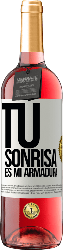 29,95 € Envío gratis | Vino Rosado Edición ROSÉ Tu sonrisa es mi armadura Etiqueta Blanca. Etiqueta personalizable Vino joven Cosecha 2025 Tempranillo