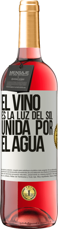 29,95 € | Vino Rosado Edición ROSÉ El vino es la luz del sol, unida por el agua Etiqueta Blanca. Etiqueta personalizable Vino joven Cosecha 2024 Tempranillo