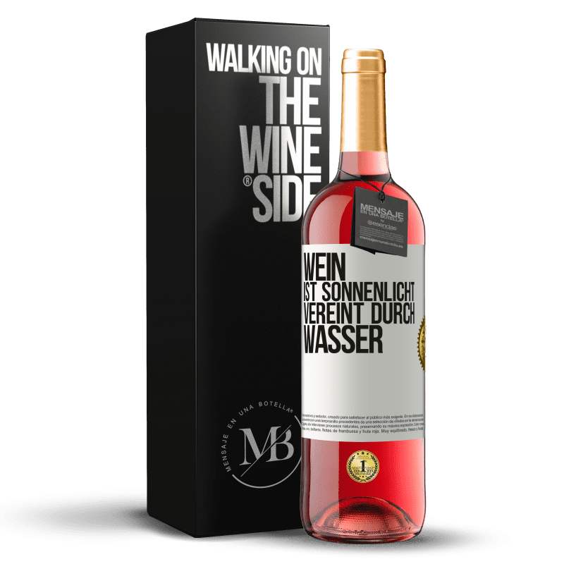 29,95 € Kostenloser Versand | Roséwein ROSÉ Ausgabe Wein ist Sonnenlicht, vereint durch Wasser Weißes Etikett. Anpassbares Etikett Junger Wein Ernte 2023 Tempranillo