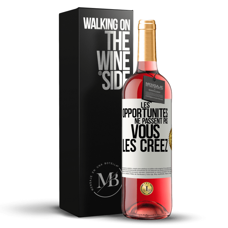 29,95 € Envoi gratuit | Vin rosé Édition ROSÉ Les opportunités ne passent pas. Vous les créez Étiquette Blanche. Étiquette personnalisable Vin jeune Récolte 2024 Tempranillo