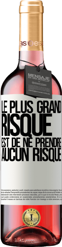 29,95 € Envoi gratuit | Vin rosé Édition ROSÉ Le plus grand risque est de ne prendre aucun risque Étiquette Blanche. Étiquette personnalisable Vin jeune Récolte 2025 Tempranillo