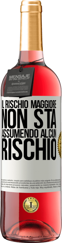 29,95 € Spedizione Gratuita | Vino rosato Edizione ROSÉ Il rischio maggiore non sta assumendo alcun rischio Etichetta Bianca. Etichetta personalizzabile Vino giovane Raccogliere 2025 Tempranillo