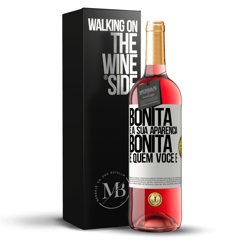 29,95 € Envio grátis | Vinho rosé Edição ROSÉ Bonita é a sua aparência, bonita é quem você é Etiqueta Branca. Etiqueta personalizável Vinho jovem Colheita 2024 Tempranillo