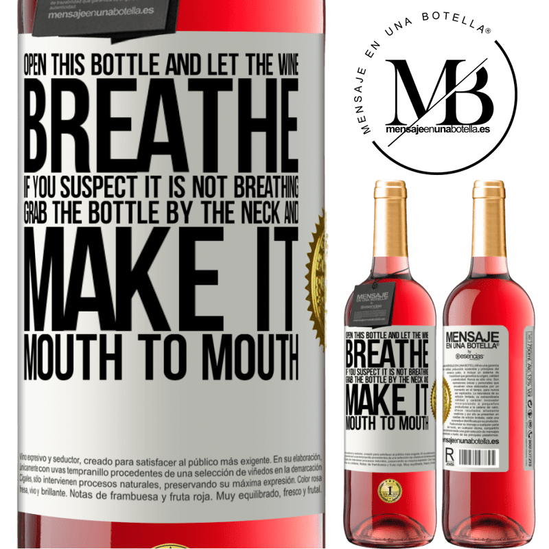 29,95 € Free Shipping | Rosé Wine ROSÉ Edition Open this bottle and let the wine breathe. If you suspect you are not breathing, grab the bottle by the neck and make it White Label. Customizable label Young wine Harvest 2025 Tempranillo