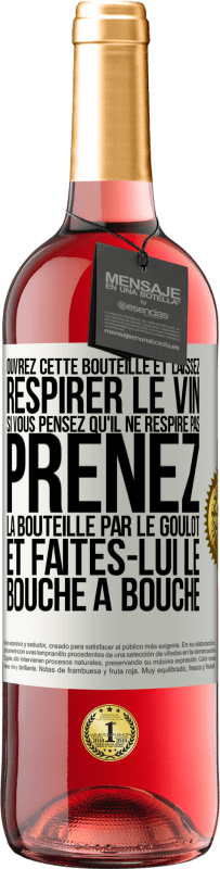 29,95 € Envoi gratuit | Vin rosé Édition ROSÉ Ouvrez cette bouteille et laissez respirer le vin. Si vous pensez qu'il ne respire pas prenez la bouteille par le goulot et fait Étiquette Blanche. Étiquette personnalisable Vin jeune Récolte 2025 Tempranillo