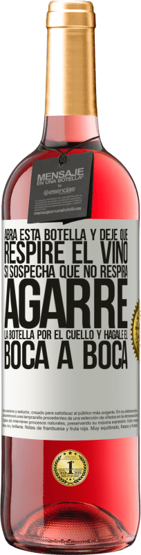 29,95 € | Vino Rosado Edición ROSÉ Abra esta botella y deje que respire el vino. Si sospecha que no respira, agarre la botella por el cuello y hágale el boca a Etiqueta Blanca. Etiqueta personalizable Vino joven Cosecha 2024 Tempranillo