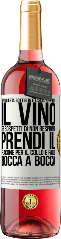 29,95 € Spedizione Gratuita | Vino rosato Edizione ROSÉ Apri questa bottiglia e lascia respirare il vino. Se sospetti di non respirare, prendi il flacone per il collo e fallo bocca Etichetta Bianca. Etichetta personalizzabile Vino giovane Raccogliere 2025 Tempranillo