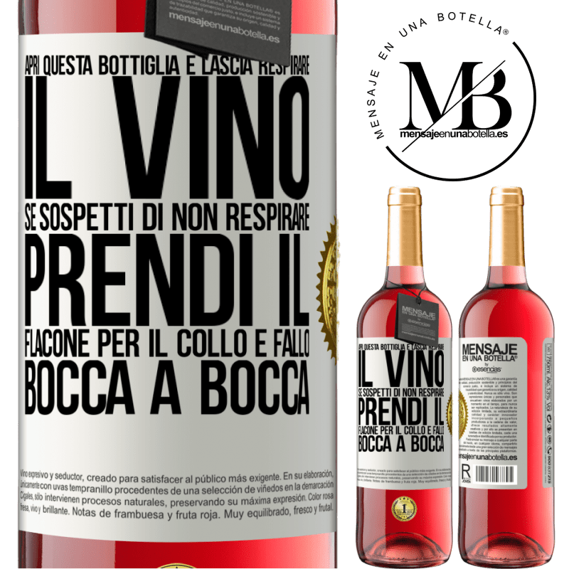 29,95 € Spedizione Gratuita | Vino rosato Edizione ROSÉ Apri questa bottiglia e lascia respirare il vino. Se sospetti di non respirare, prendi il flacone per il collo e fallo bocca Etichetta Bianca. Etichetta personalizzabile Vino giovane Raccogliere 2023 Tempranillo