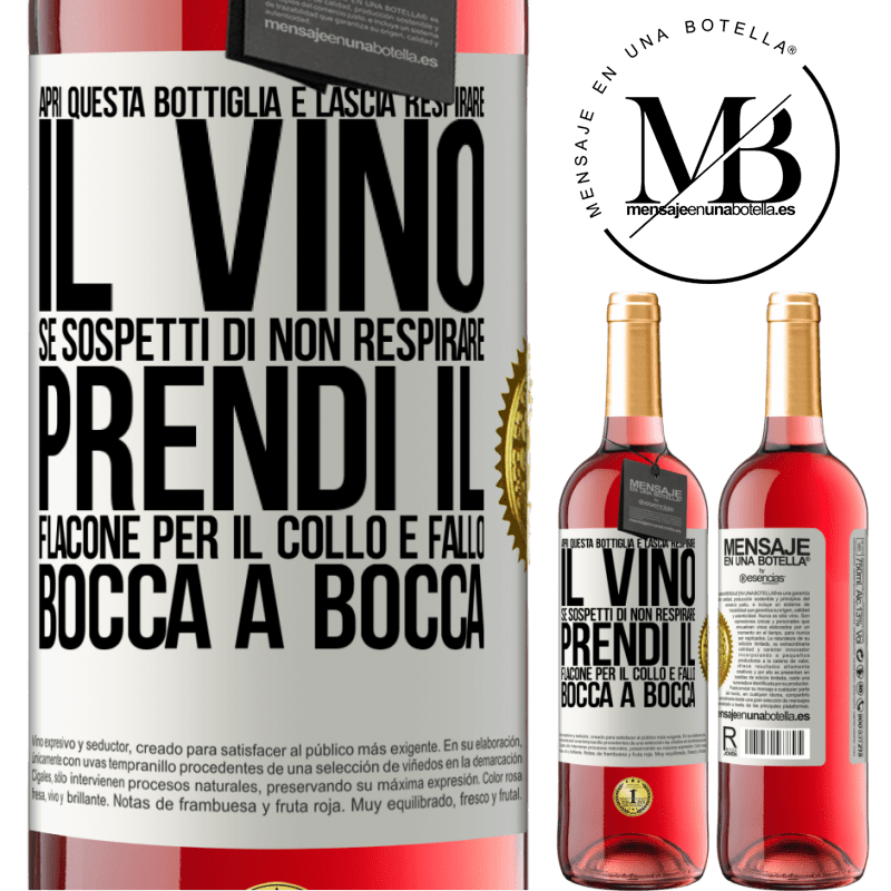 29,95 € Spedizione Gratuita | Vino rosato Edizione ROSÉ Apri questa bottiglia e lascia respirare il vino. Se sospetti di non respirare, prendi il flacone per il collo e fallo bocca Etichetta Bianca. Etichetta personalizzabile Vino giovane Raccogliere 2025 Tempranillo