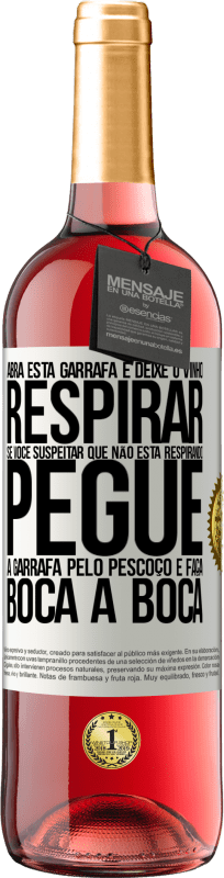 29,95 € | Vinho rosé Edição ROSÉ Abra esta garrafa e deixe o vinho respirar. Se você suspeitar que não está respirando, pegue a garrafa pelo pescoço e faça Etiqueta Branca. Etiqueta personalizável Vinho jovem Colheita 2024 Tempranillo