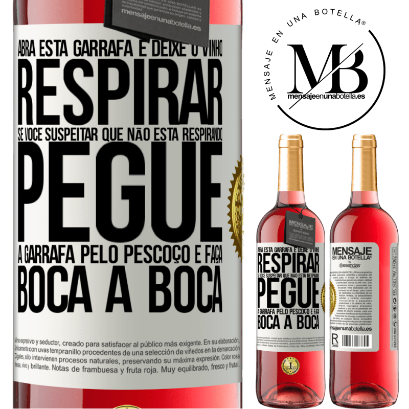 29,95 € Envio grátis | Vinho rosé Edição ROSÉ Abra esta garrafa e deixe o vinho respirar. Se você suspeitar que não está respirando, pegue a garrafa pelo pescoço e faça Etiqueta Branca. Etiqueta personalizável Vinho jovem Colheita 2023 Tempranillo